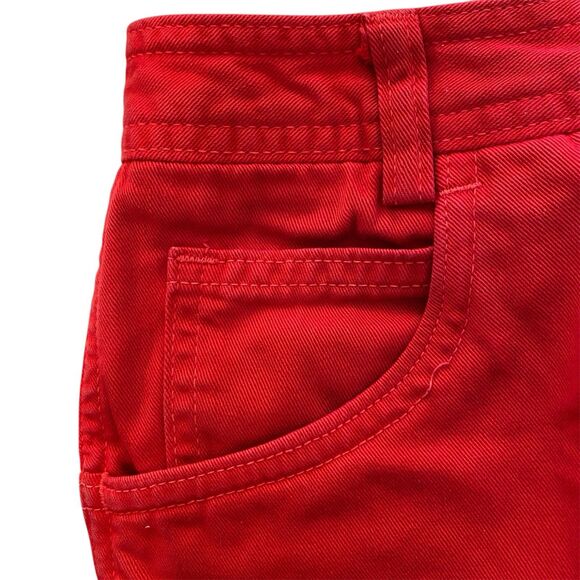 Ruff Hewn Denim Jeans NWOT Womens 29x28 TOMATO RED Cotton High Rise 13" Vtg USA - Picture 8 of 11